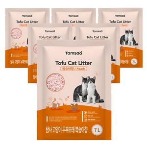 탐사 고양이 두부모래 7L (약 2.8kg), 6개, 복숭아향