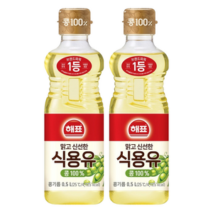 해표 콩기름 식용유, 500ml, 2개