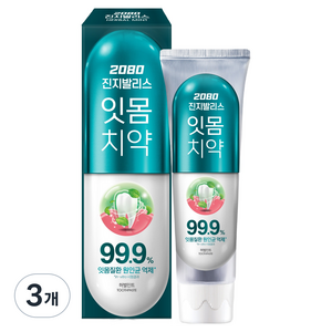 2080 진지발리스 잇몸치약 허벌민트, 150g, 3개